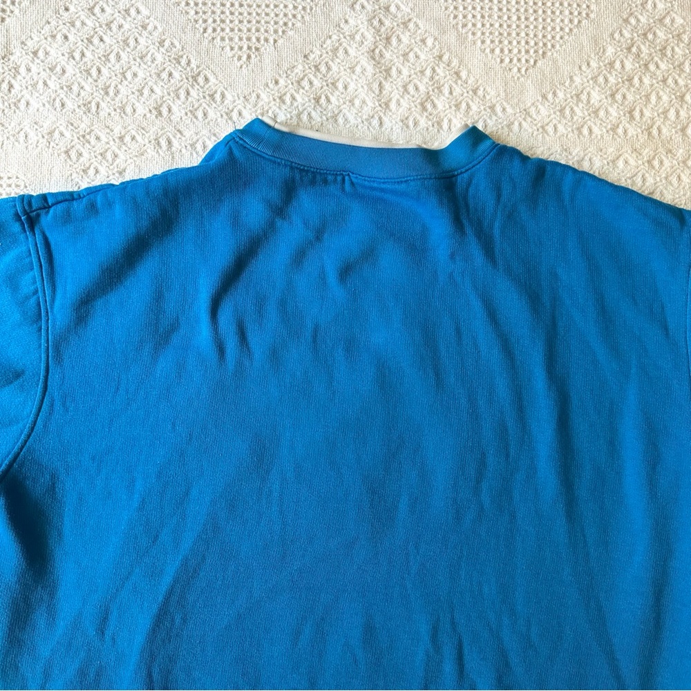 Vintage Dog Sweatshirt Crewneck Womens Medium Blue Puppy Floral Meadow Vtg READ - Picture 6 of 10